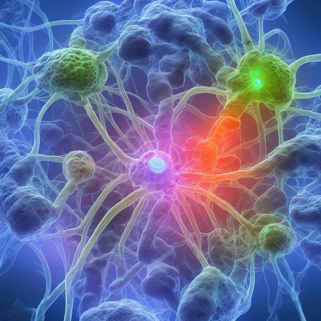 Connective tissue stenosis of neural canal of abdomen and other regions digital illustration