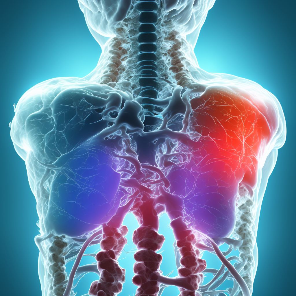 Osseous and subluxation stenosis of intervertebral foramina of upper extremity digital illustration