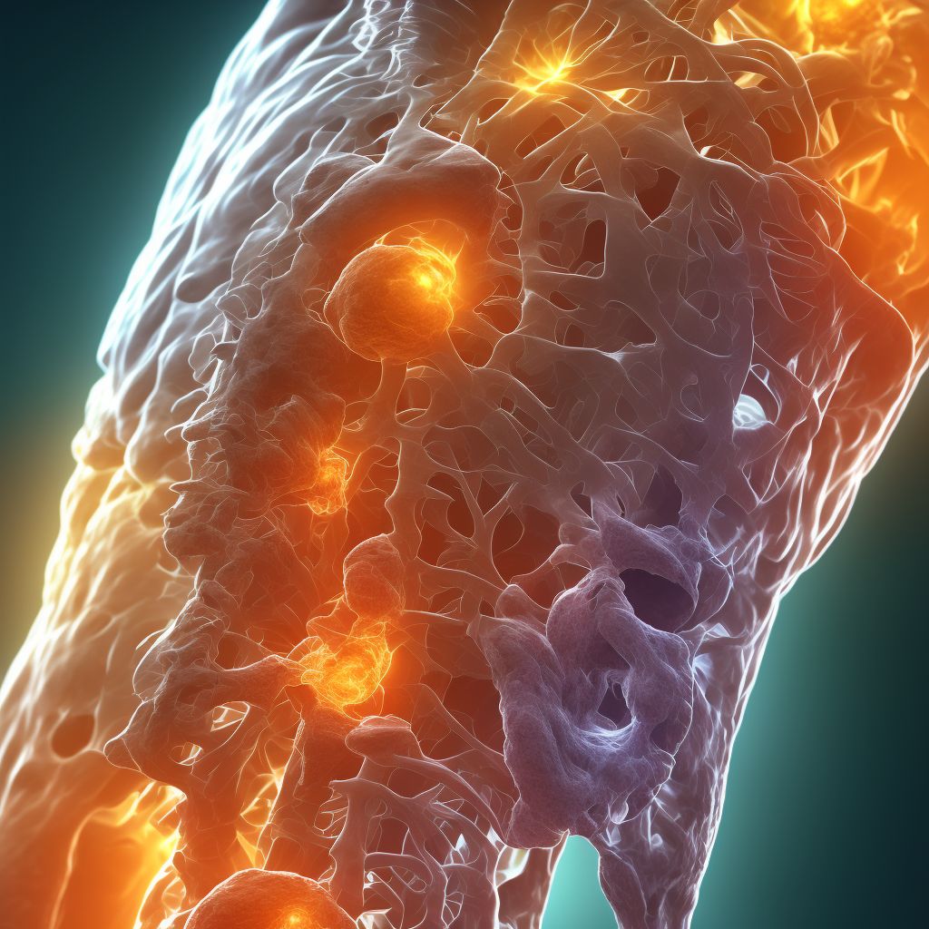 Osseous and subluxation stenosis of intervertebral foramina of rib cage digital illustration