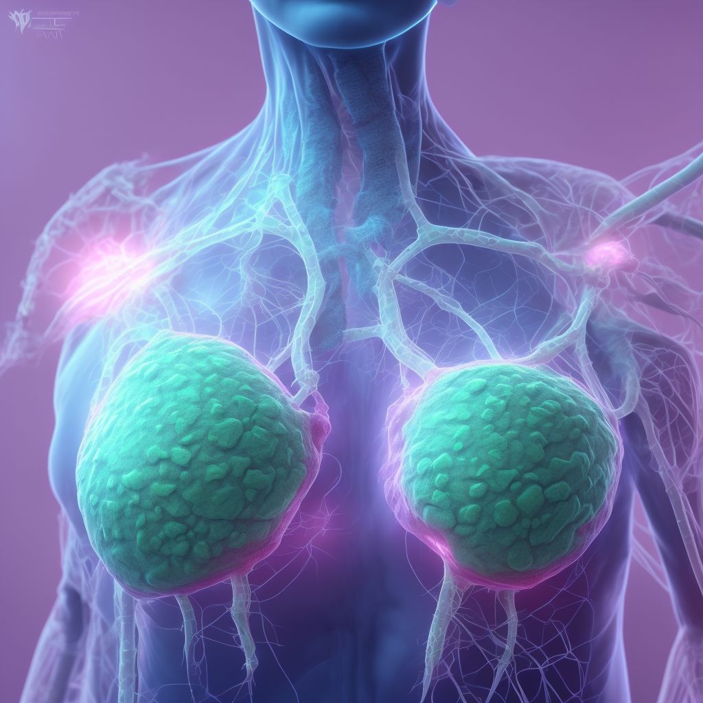 Mammary duct ectasia of left breast digital illustration