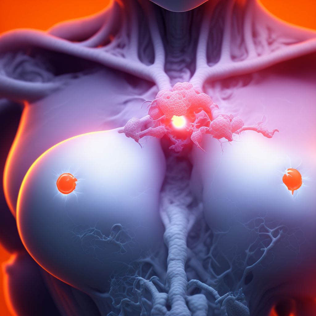 Abscess of the breast and nipple digital illustration