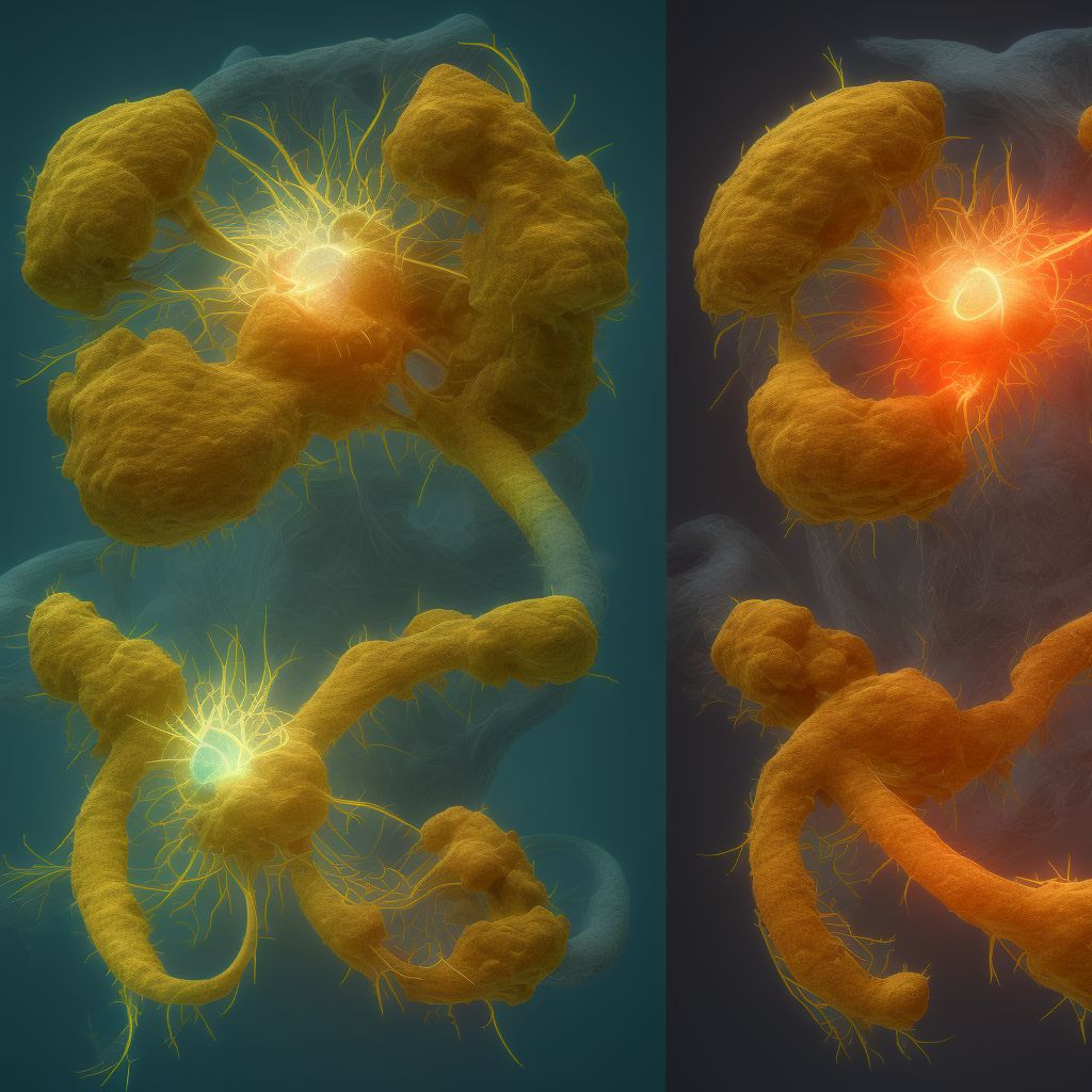 Endometriosis of right ovary, unspecified depth digital illustration