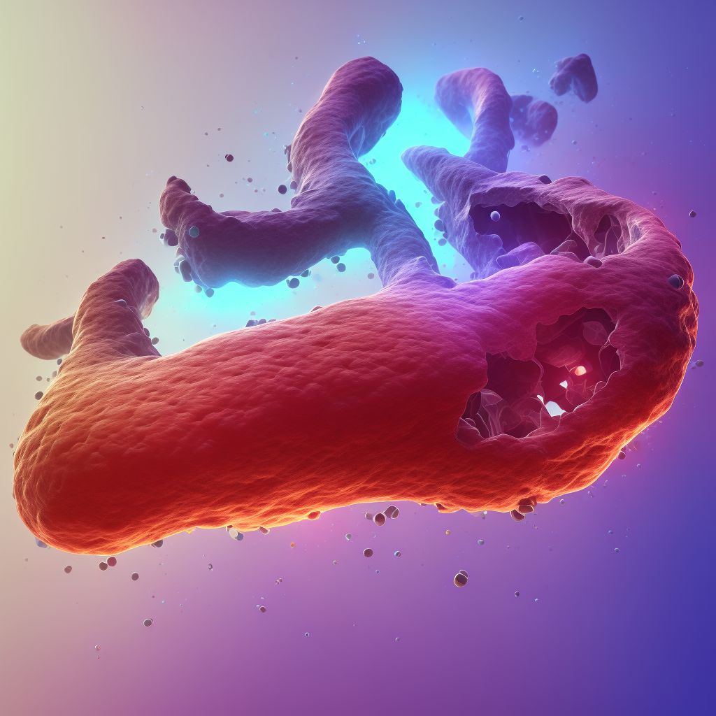 Superficial endometriosis of the sigmoid colon digital illustration