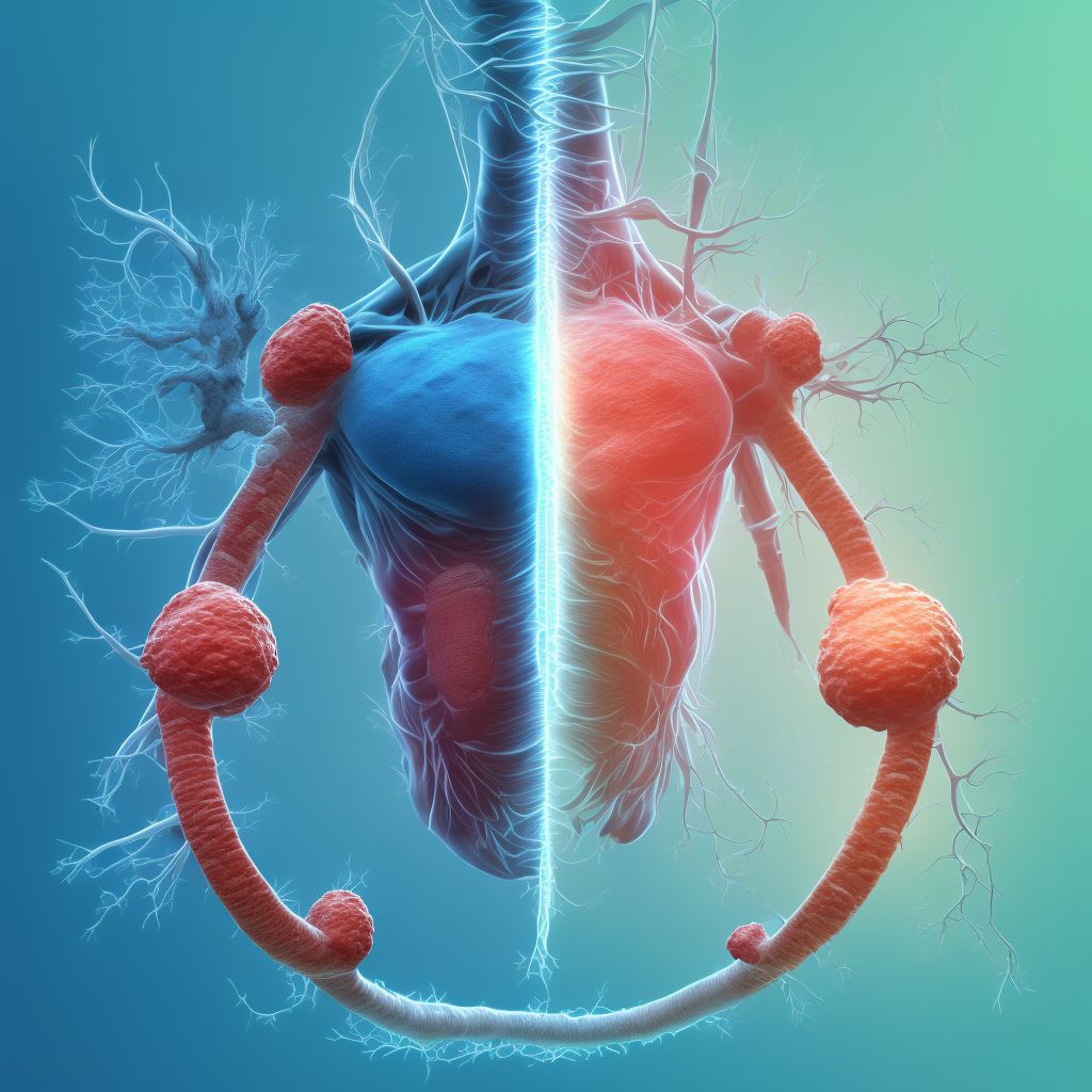 Superficial endometriosis of right ureter digital illustration