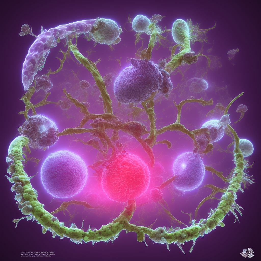 Torsion of right ovary and ovarian pedicle digital illustration