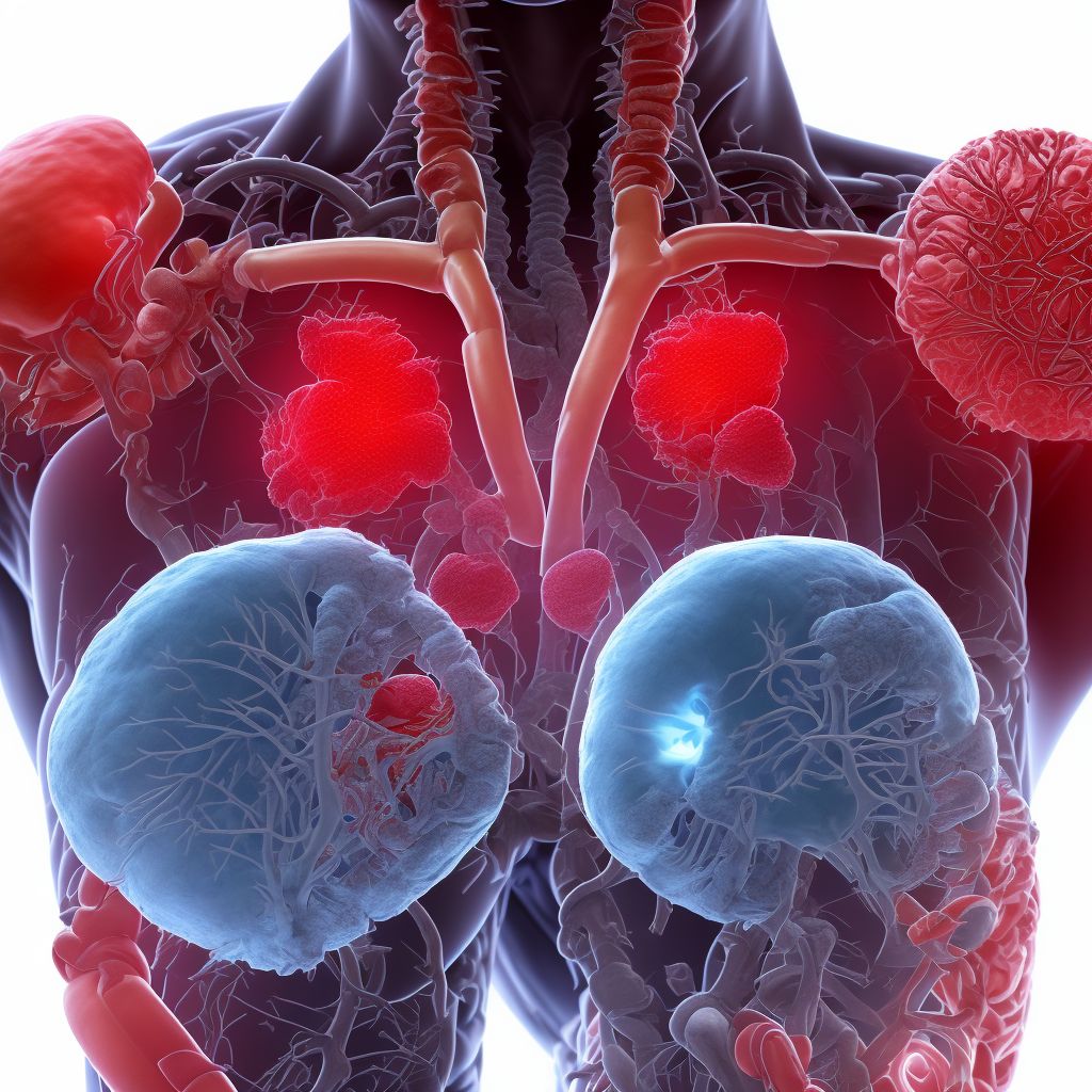 Intraoperative hemorrhage and hematoma of a genitourinary system organ or structure complicating a genitourinary system procedure digital illustration