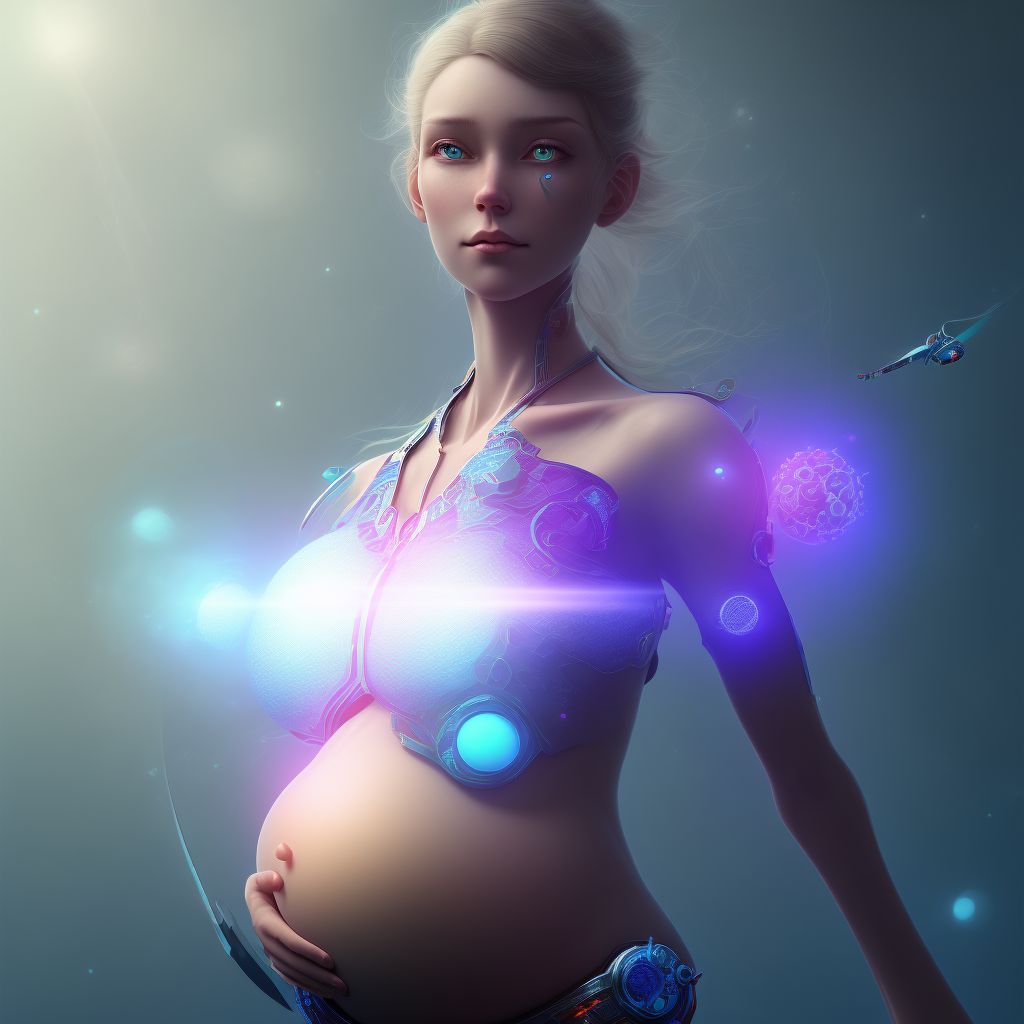 Supervision of pregnancy with grand multiparity, first trimester digital illustration