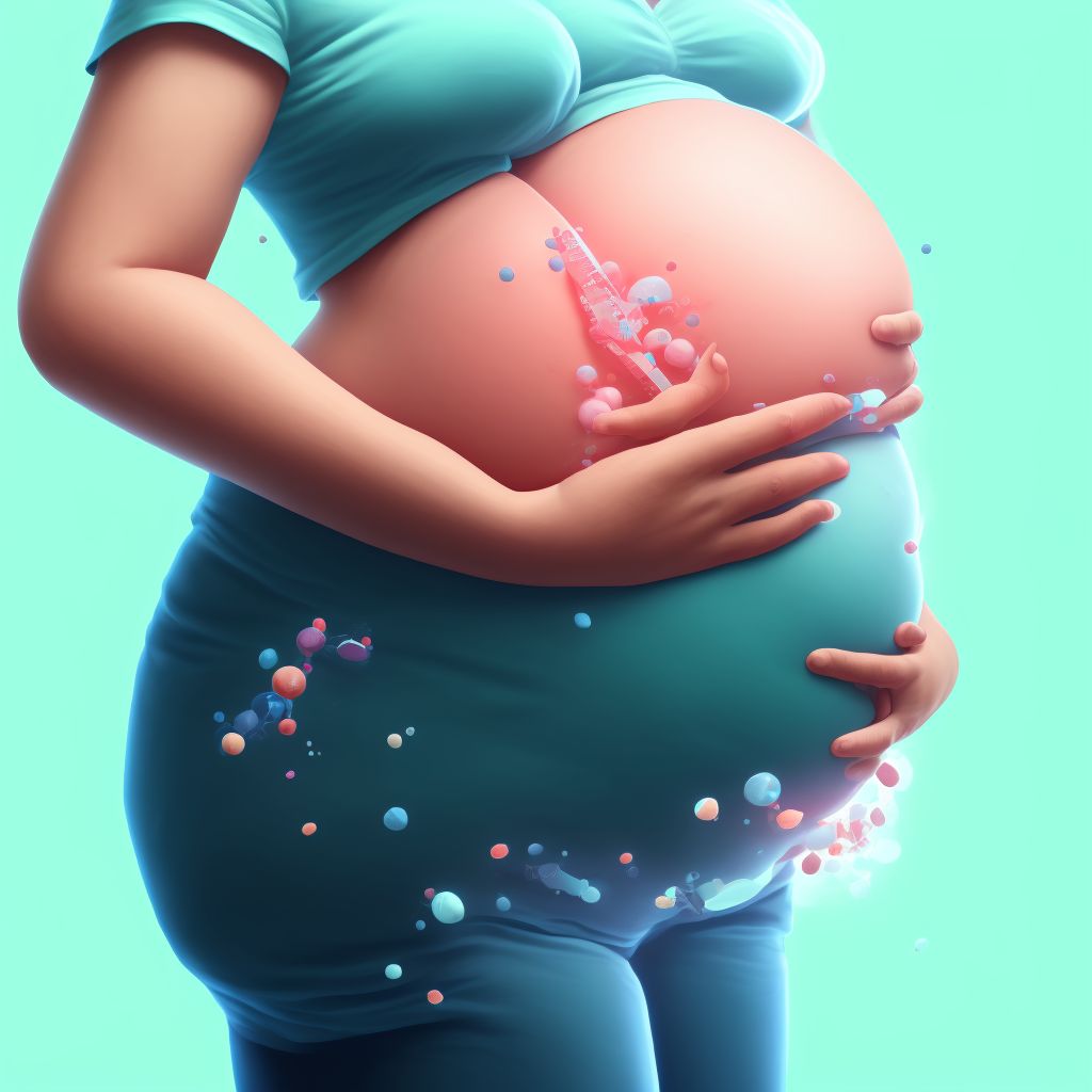 Excessive weight gain in pregnancy, first trimester digital illustration