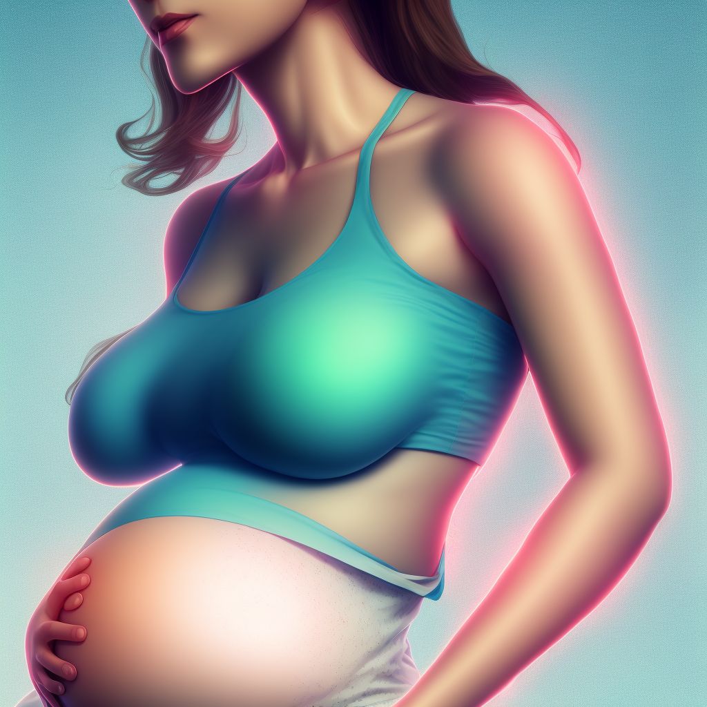 Excessive weight gain in pregnancy, third trimester digital illustration