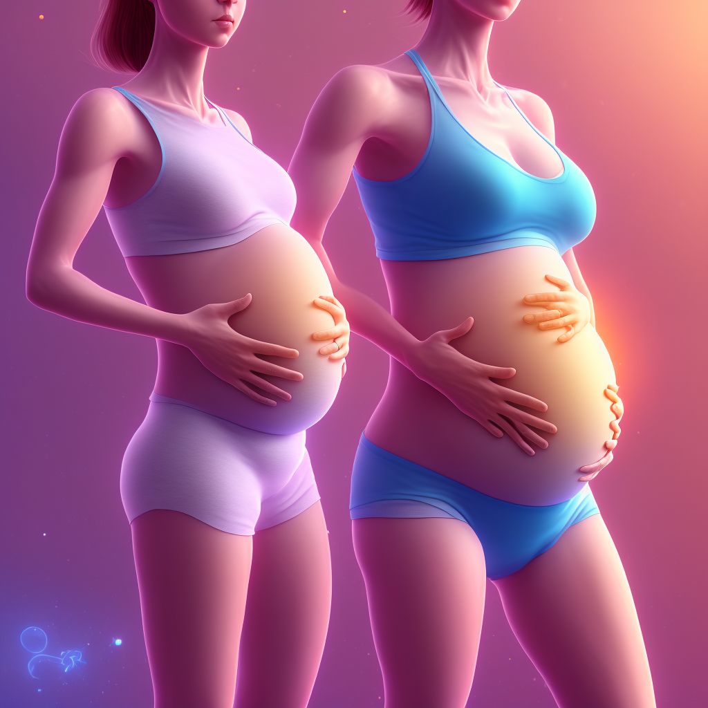 Low weight gain in pregnancy, first trimester digital illustration