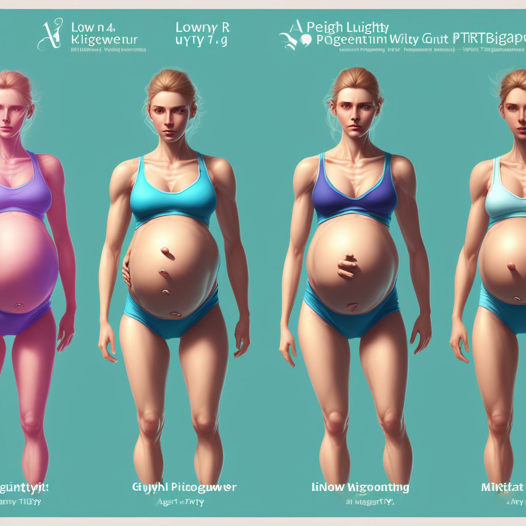 Low weight gain in pregnancy, second trimester digital illustration