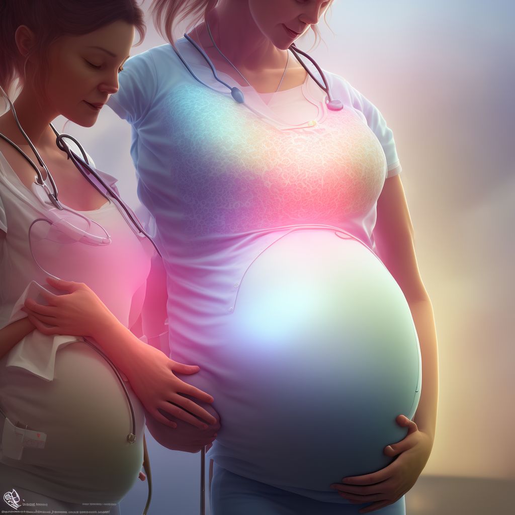 Pregnancy care for patient with recurrent pregnancy loss, second trimester digital illustration