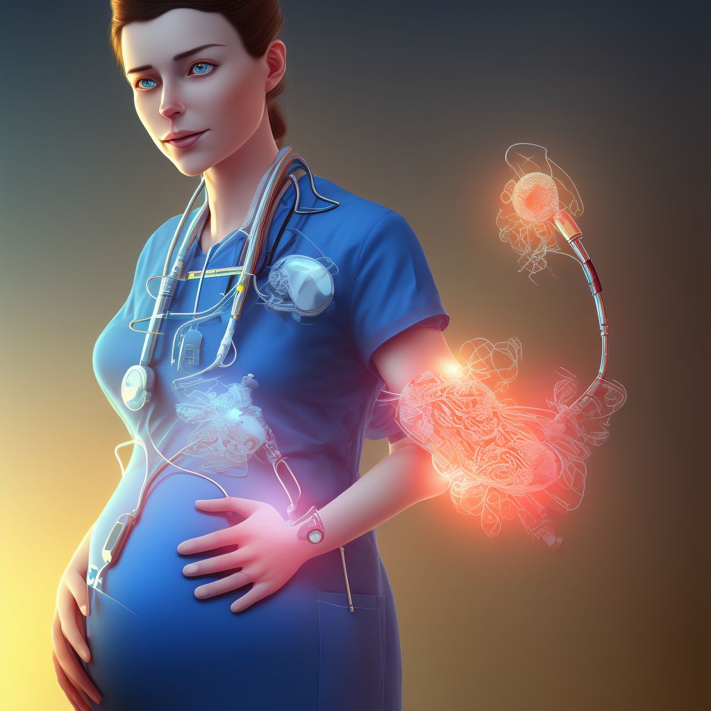 Other cardiac complications of anesthesia during pregnancy, third trimester digital illustration