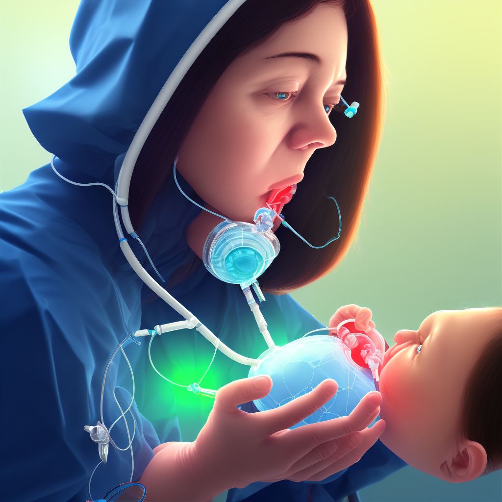 Failed or difficult intubation for anesthesia during pregnancy, third trimester digital illustration