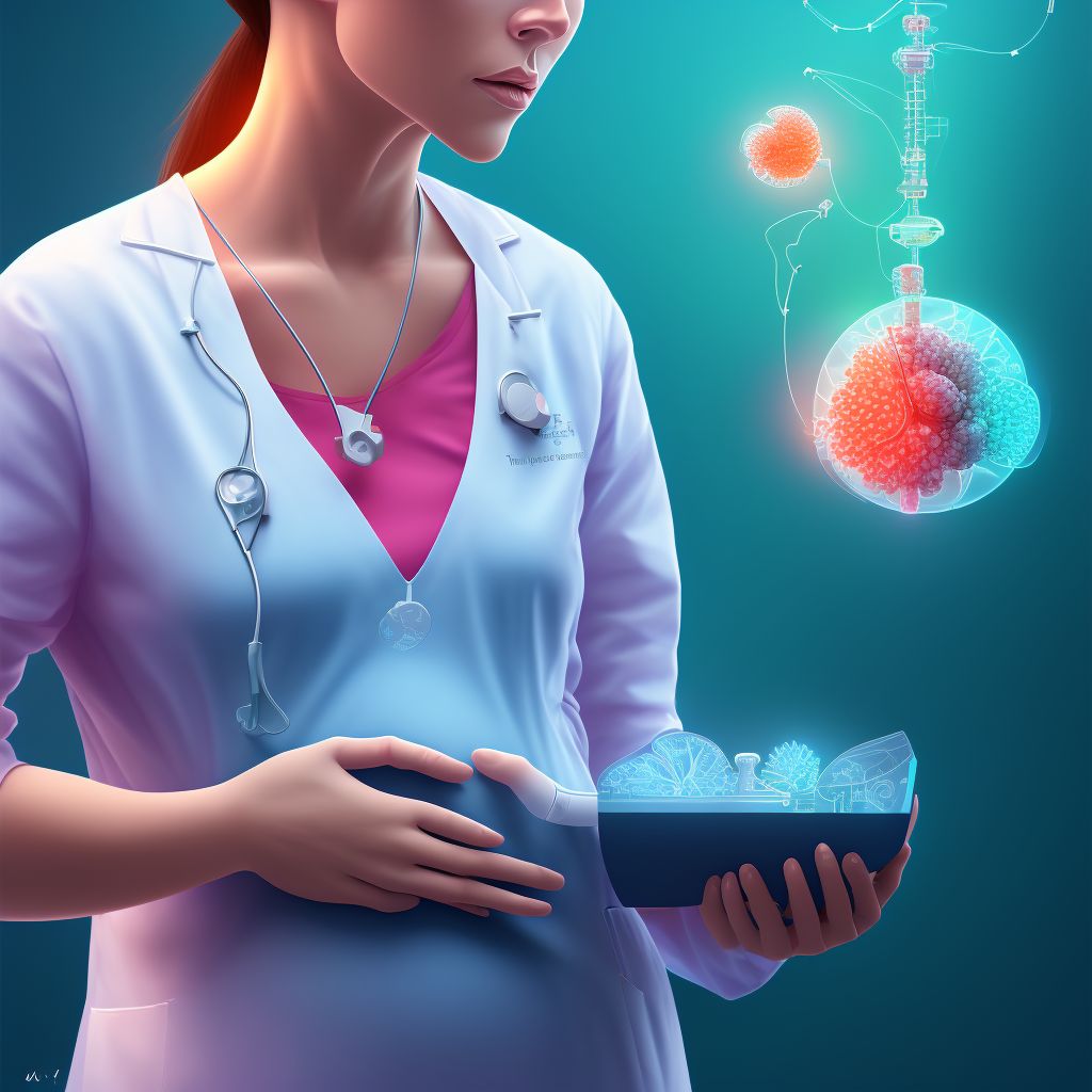 Unspecified complication of anesthesia during pregnancy, first trimester digital illustration