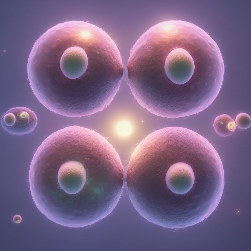 Quadruplet pregnancy with two or more monoamniotic fetuses, second trimester digital illustration