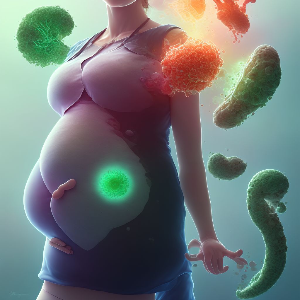 Continuing pregnancy after elective fetal reduction of one fetus or more, first trimester, fetus 1 digital illustration