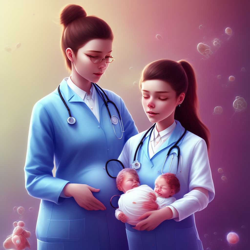 Maternal care for high head at term, fetus 1 digital illustration