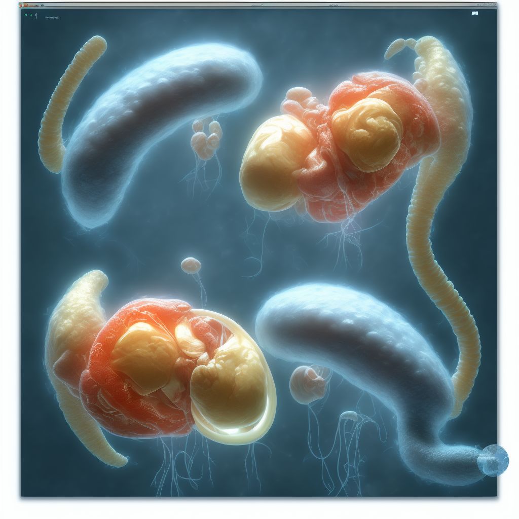 Maternal care for prolapse of gravid uterus, first trimester digital illustration