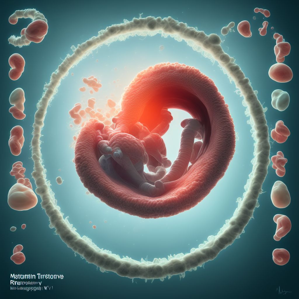 Maternal care for retroversion of gravid uterus, third trimester digital illustration