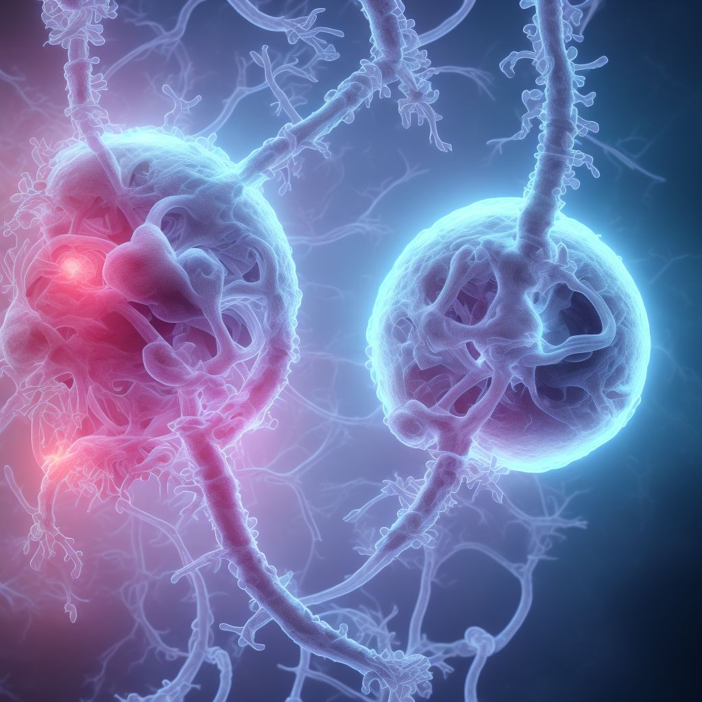 Maternal care for (suspected) central nervous system malformation or damage in fetus, unspecified, fetus 2 digital illustration