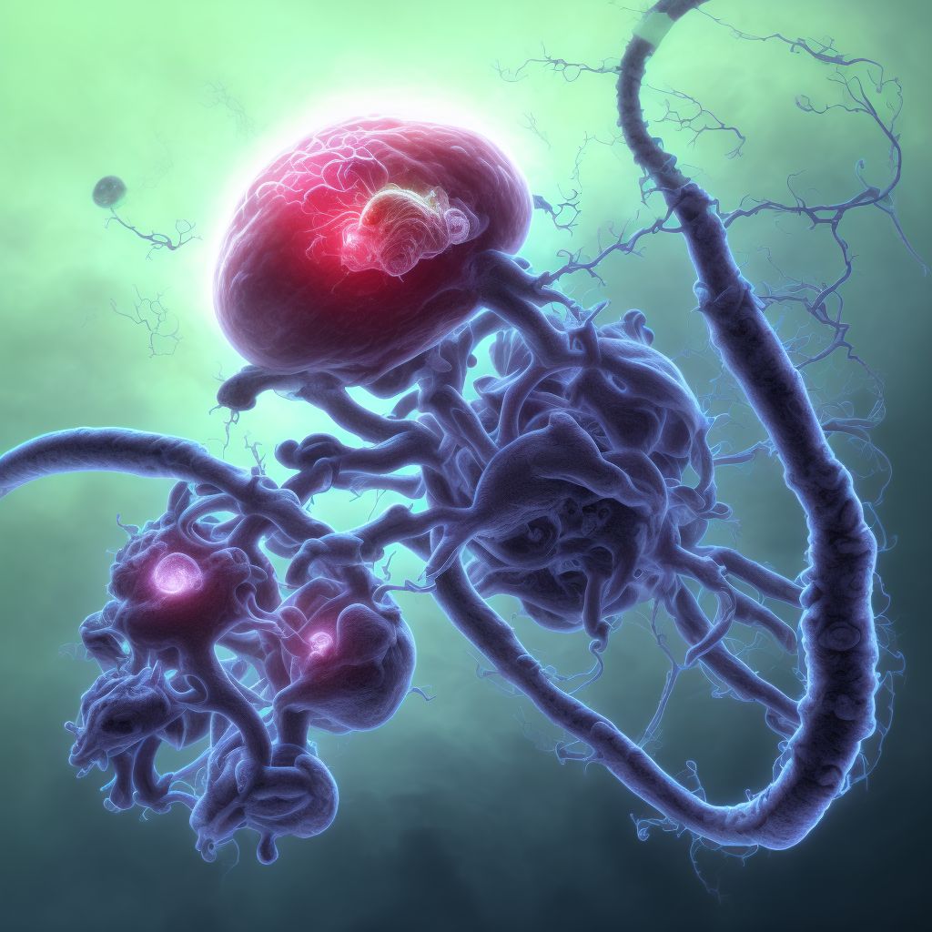 Maternal care for (suspected) central nervous system malformation or damage in fetus, agenesis of the corpus callosum, fetus 5 digital illustration