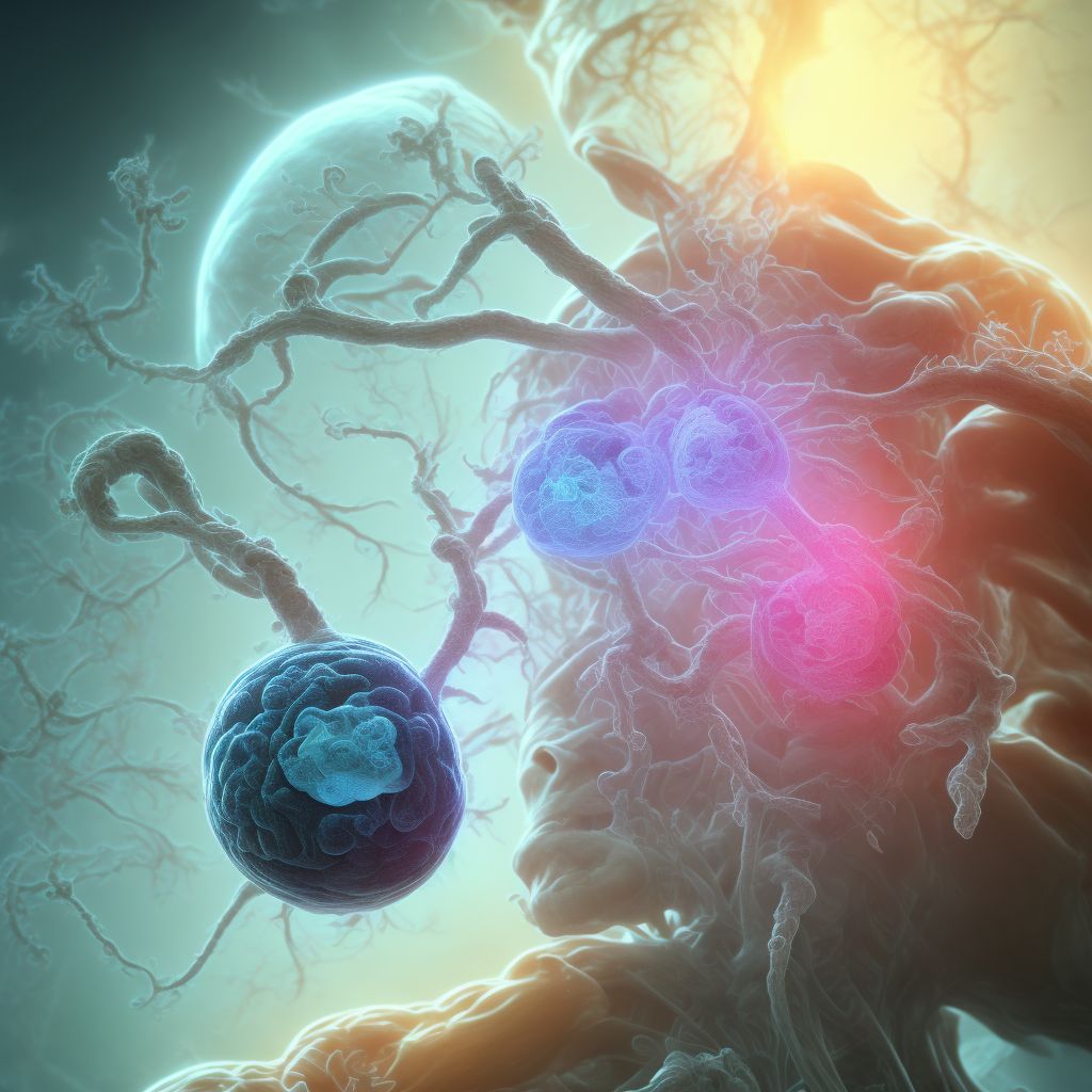 Maternal care for (suspected) central nervous system malformation or damage in fetus, encephalocele, fetus 2 digital illustration