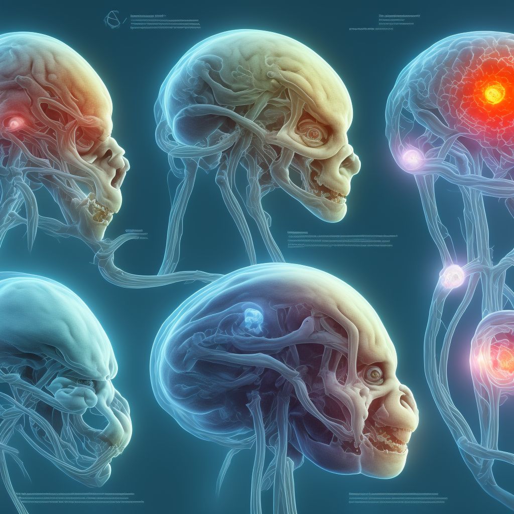 Maternal care for (suspected) central nervous system malformation or damage in fetus, holoprosencephaly, fetus 3 digital illustration