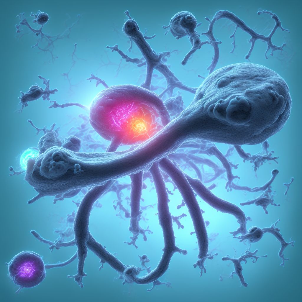 Maternal care for (suspected) central nervous system malformation or damage in fetus, spina bifida, fetus 5 digital illustration