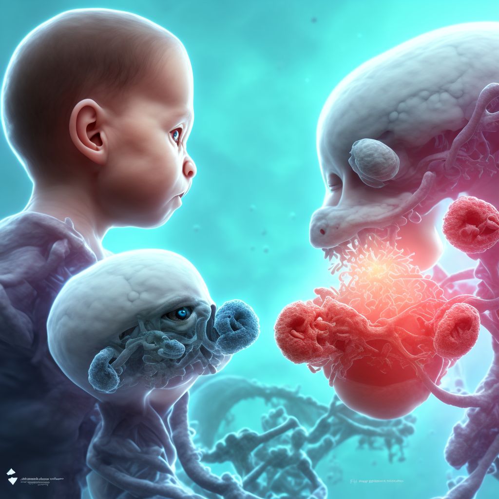 Maternal care for (suspected) chromosomal abnormality in fetus, sex chromosome abnormality, fetus 2 digital illustration