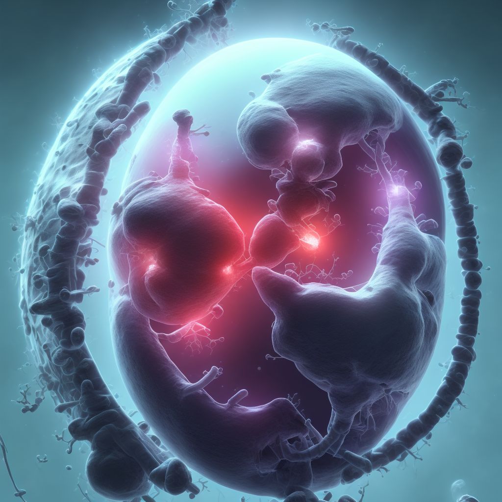 Maternal care for other (suspected) fetal abnormality and damage, fetal cardiac anomalies, fetus 3 digital illustration