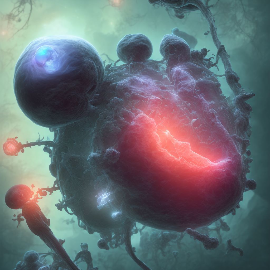 Maternal care for other (suspected) fetal abnormality and damage, fetal pulmonary anomalies, fetus 5 digital illustration