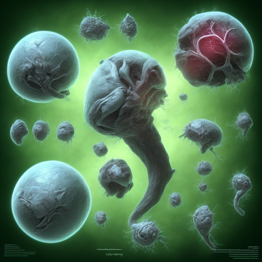 Maternal care for other (suspected) fetal abnormality and damage, fetal musculoskeletal anomalies of trunk, fetus 4 digital illustration