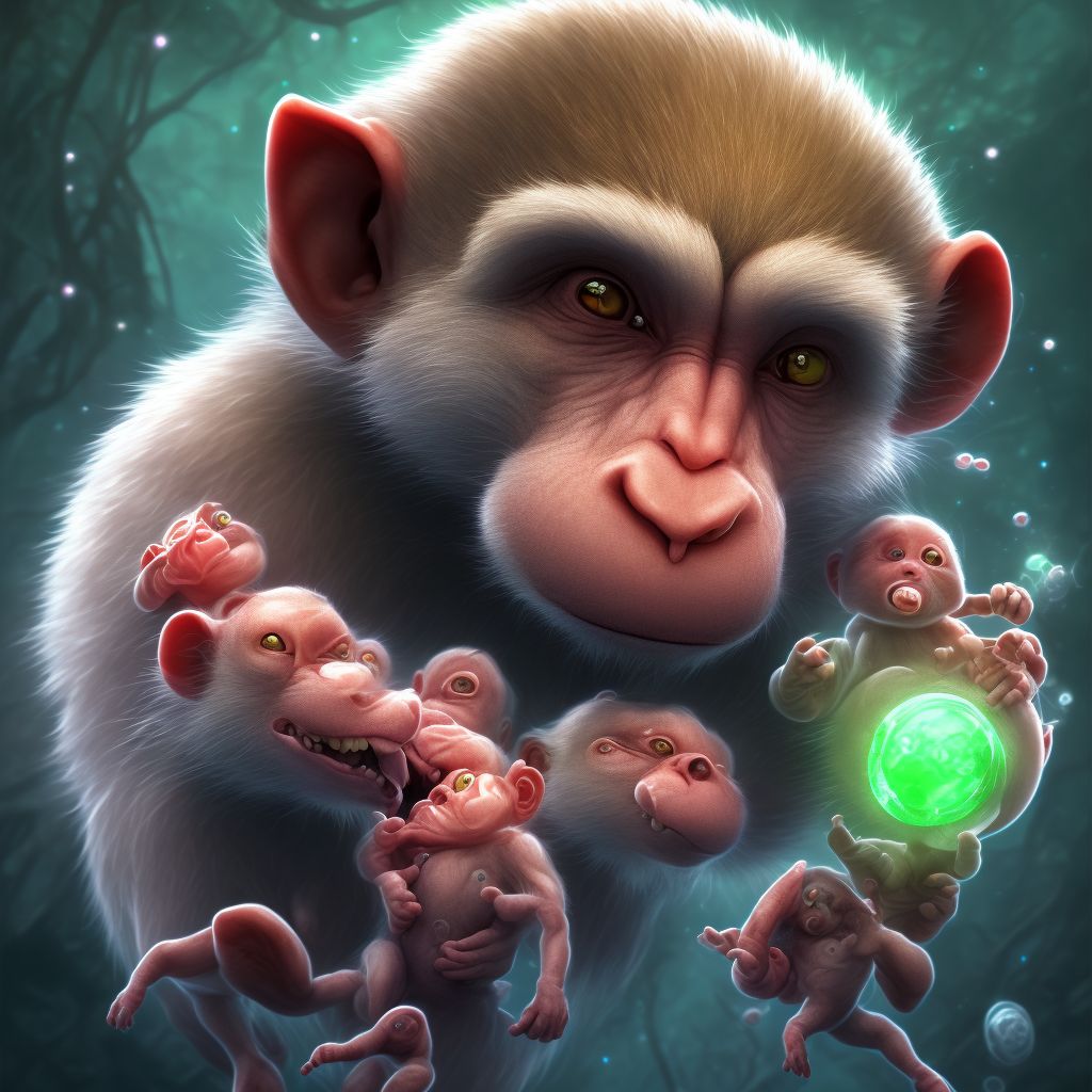 Maternal care for other rhesus isoimmunization, second trimester, fetus 3 digital illustration