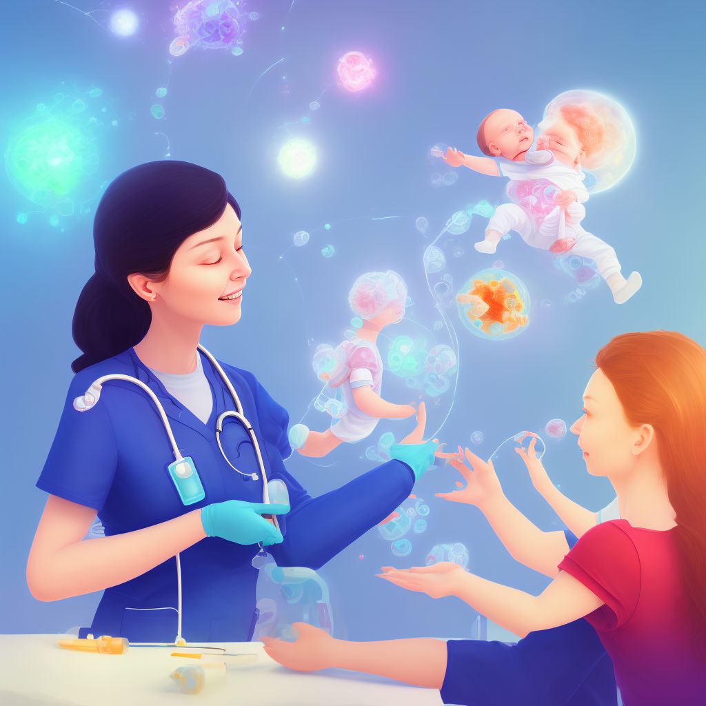 Maternal care for other isoimmunization, third trimester, other fetus digital illustration