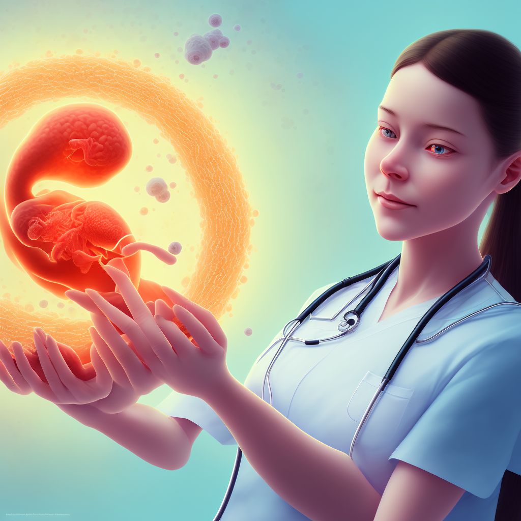 Maternal care for known or suspected placental insufficiency, first trimester, fetus 3 digital illustration