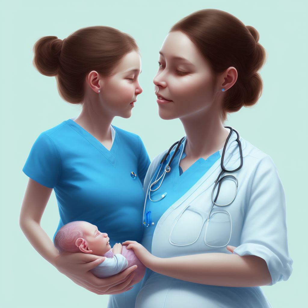 Maternal care for other specified fetal problems, third trimester, fetus 1 digital illustration