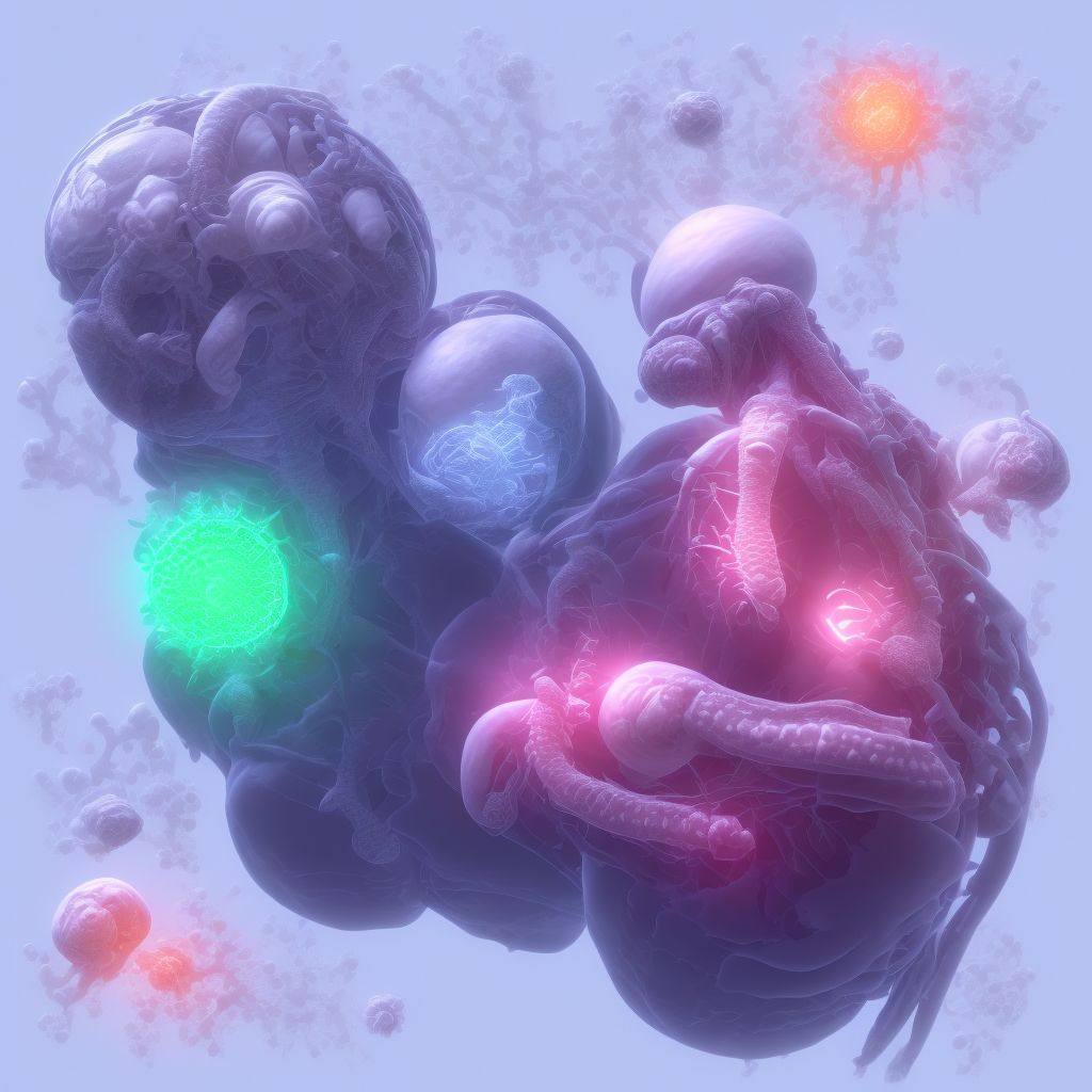 Maternal care for fetal problem, unspecified, third trimester, fetus 4 digital illustration