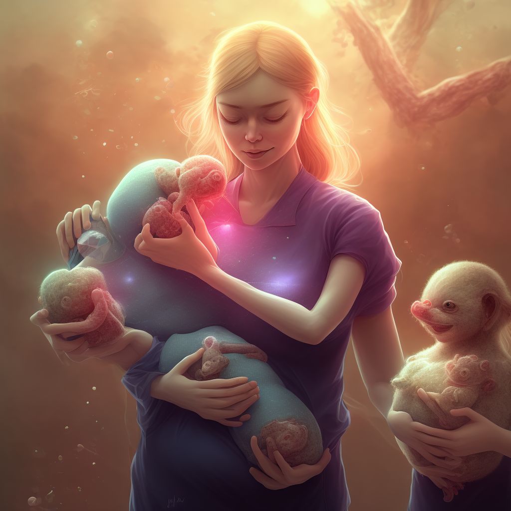 Maternal care for fetal problem, unspecified, third trimester, other fetus digital illustration