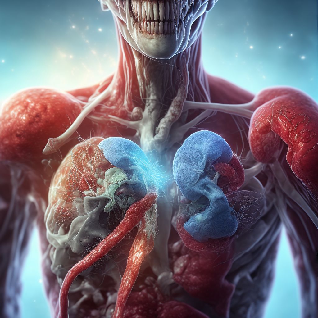 Antepartum hemorrhage with disseminated intravascular coagulation, second trimester digital illustration