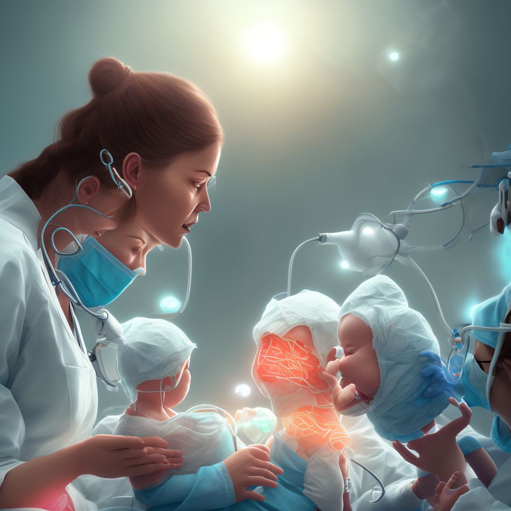 Maternal distress during labor and delivery digital illustration