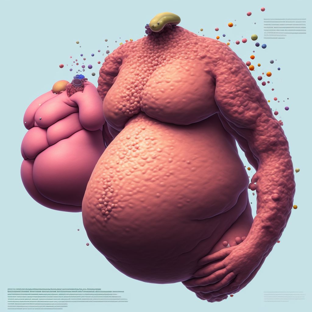 Obesity complicating pregnancy, unspecified trimester digital illustration