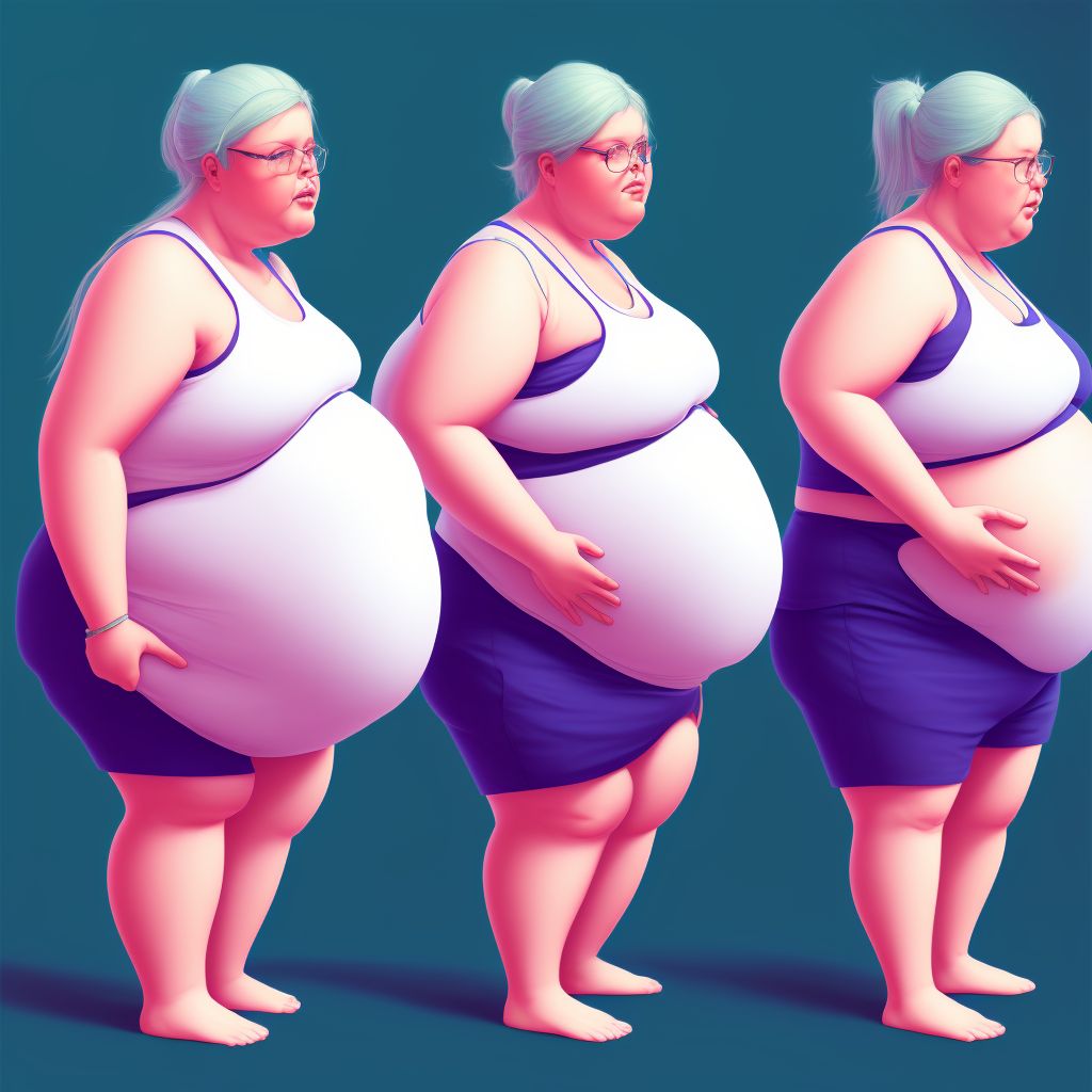 Obesity complicating pregnancy, third trimester digital illustration