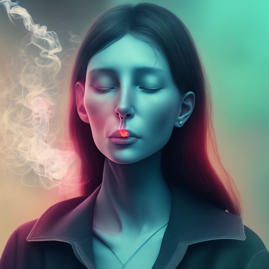 Smoking (tobacco) complicating pregnancy, third trimester digital illustration