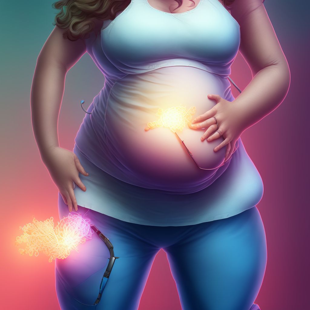 Bariatric surgery status complicating pregnancy, third trimester digital illustration