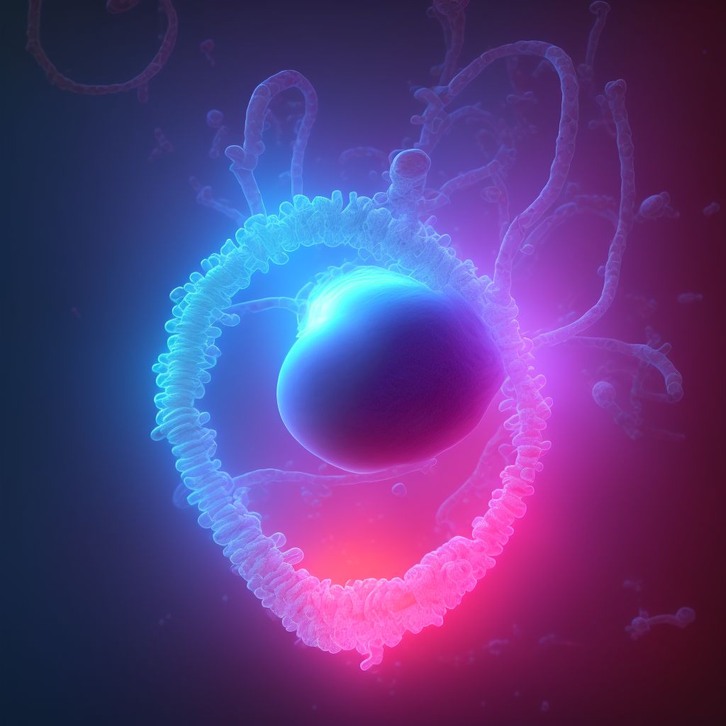 Newborn affected by abnormality in fetal (intrauterine) heart rate or rhythm during labor digital illustration