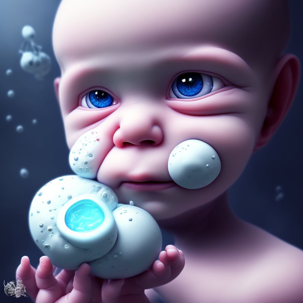 Newborn affected by maternal use of opiates digital illustration