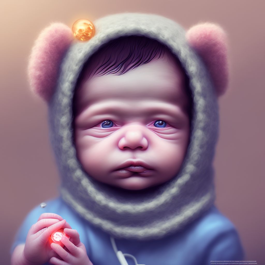 Newborn affected by maternal use of anxiolytics digital illustration