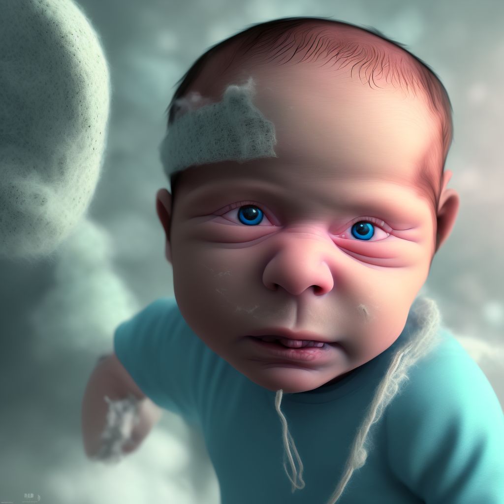 Newborn affected by maternal use of cocaine digital illustration