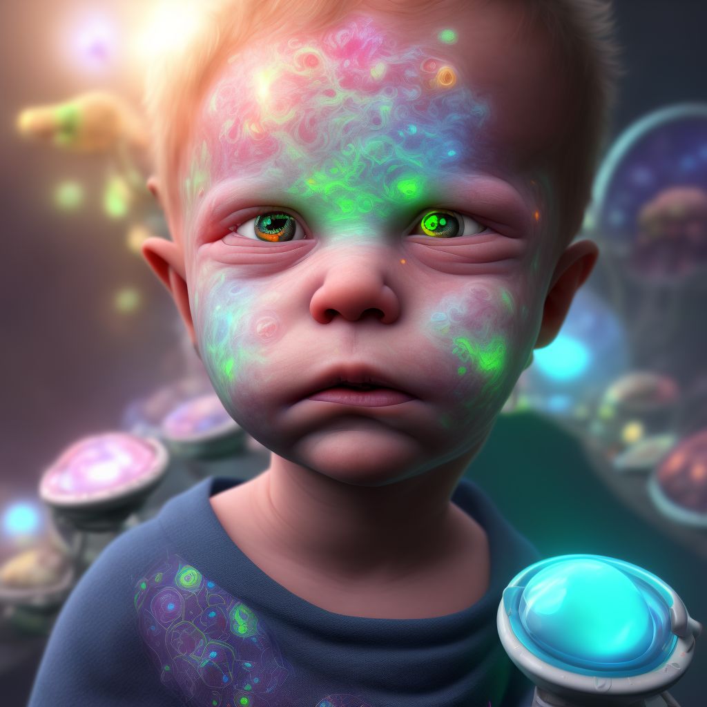 Newborn affected by maternal use of hallucinogens digital illustration